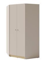 Sampont 02 corner closet, beige / light oak, 195 x 95 x 95 cm, with 10 shelves and 2 clothes rails, ABS edges, sturdy and durable