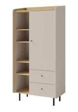 Elegant Sampont 05 wardrobe, beige / light oak, 170 x 80 x 42 cm, with 9 compartments and 2 drawers, ABS edges, precise construction, durable