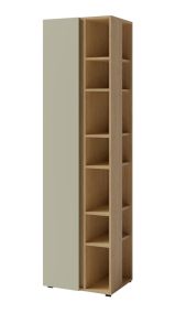 Fricourt 04 cupboard / shelf unit, mint green / dark oak, 195 x 55 x 40 cm, with 12 compartments, ABS edges, high-quality workmanship, stable and high quality