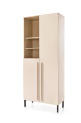 Elegant cabinet Authie 03, beige / light oak, 195 x 80 x 40 cm, with 9 compartments, ABS edges, precise construction, robust and durable