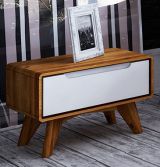 Timaru 15 bedside cabinet, oiled wild oak / white, semi-solid - Dimensions: 33 x 47 x 30 cm (H x W x D)