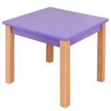 Children's table Laurenz solid beech wood natural / purple - Dimensions: 47 x 50 x 50 cm (H x W x D)