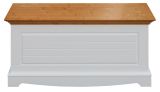 Chest Gyronde 38, solid pine wood wood wood wood wood wood, Colour: White / oak - 51 x 112 x 45 cm (H x W x D)