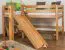 Children's bed Samuel loft bed solid beech wood with slide natural incl. roll-up frame - 90 x 200 cm