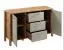 Braianik 02 chest of drawers/sideboard with 3 drawers, 4 compartments, 2 shelves and 2 doors, metal handles, Wotan oak / beige, 81 x 138 x 40 cm