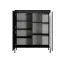 Chest of drawers with stylish Balta 07 front, color: black, push-to-open function, dimensions: 123 x 103 x 39.5 cm, ABS edge protection, legs: metal, seven compartments