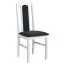 Madohn dining chair made of beech wood in a white finish, traditional classic style, comfortably upholstered seat in black, T-25 foam upholstery