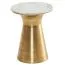 Round marble living room table, color: marble look / gold - Dimensions: 35 x 35 x 45 cm (W x D x H)