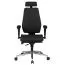 Office chair with headrest Apolo 61, color: black / chrome, height-adjustable backrest