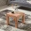 Square living room table made of solid acacia wood, color: acacia - Dimensions: 40 x 45 x 45 cm (H x W x D), handmade