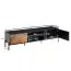 TV base unit / lowboard, color: oak / black- Dimensions: 45 x 163 x 40 cm (H x W x D)