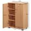 Space-saving shoe cabinet Apolo 148, color: beech / grey, with four compartments - Dimensions: 90 x 60 x 35 cm (H x W x D)