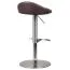 Counter stool with backrest, color: brown / silver, height-adjustable & 360° rotatable