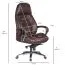 Comfortable XXL office swivel chair Apolo 121, color: brown / chrome, integrated lumbar support & neck support