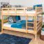 Bunk bed 160 x 190 cm "Easy Premium Line" K24/n, head and foot part straight, beech solid wood, natural lacquered, convertible