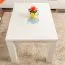 Coffee table solid pine solid wood white lacquered Junco 484 - Dimensions 90 x 60 x 50 cm (W x D x H)
