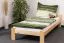 Children's bed / youth bed solid pine wood natural A8, incl. slatted frame - Dimensions: 90 x 200 cm