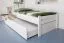 Single bed / guest bed "Easy Premium Line" K1/2h incl. 2nd berth and 2 cover panels, 90 x 200 cm solid beech wood, white lacquered