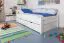 Children's bed / youth bed "Easy Premium Line" K1/2n incl. 2 drawers and 2 cover panels, 90 x 200 cm solid beech wood, white lacquered