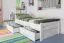 Children's bed / youth bed "Easy Premium Line" K1/2n incl. 2 drawers and 2 cover panels, 90 x 200 cm solid beech wood, white lacquered