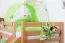 Children's bunk bed Jonas solid beech wood natural solid with slide incl. rolling frame - 90 x 200 cm, divisible, special offer version