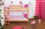 Children's bed Martin bunk bed solid natural beech wood incl. roll-away frame - 90 x 200 cm, divisible