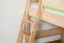 Tom children's bed / loft bed with slide and tower incl. rolling frame - Material: solid natural beech, color: clear lacquered