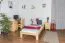 Children's bed / youth bed solid pine wood natural A10, incl. slatted frame - dimensions 90 x 200 cm