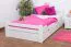 Youth bed "Easy Premium Line" K4 incl. 2 drawers and 1 cover panel, 120 x 200 cm solid beech wood, white lacquered