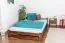 Futon bed / solid wood bed solid pine walnut A9, incl. slatted frame - dimensions 140 x 200 cm