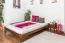 Youth bed solid pine walnut A10, incl. slatted frame - dimensions 160 x 200 cm