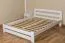 Youth bed solid pine wood white A7, incl. slatted frame - Dimensions: 160 x 200 cm