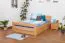 Youth bed "Easy Premium Line" K6 incl. 2 drawers and 1 cover panel, 140 x 200 cm solid beech wood natural