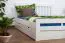 Double bed / functional bed "Easy Premium Line" K8 incl. 4 drawers and 2 cover panels, 160 x 200 cm solid beech wood, white lacquered