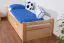 Children's bed / youth bed "Easy Premium Line" K1/1h incl. 2nd berth and 2 cover panels, 90 x 200 cm solid beech wood natural