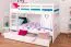 Bunk bed "Easy Premium Line" K20/n incl. 2 drawers and 2 cover panels, straight headboard and footboard, solid white beech wood - mattress base: 90 x 200 cm, divisible