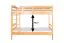 Bunk bed 90 x 200 cm for adults "Easy Premium Line" K17/n, height 174 cm, solid natural varnished beech, divisible, large distance between the beds