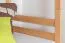 Bunk bed for adults "Easy Premium Line" K20/h incl. lying area and 2 cover panels, head and footboard straight, solid beech wood, natural - Lying surface: 90 x 200 cm (w x l), divisible