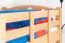 Bunk bed / bunk bed "Easy Premium Line" K18/n, headboard with holes, solid beech wood natural - 90 x 200 cm, (L x W) divisible