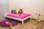 Children's bed / youth bed solid pine wood white lacquered A10, incl. slatted frame - dimensions 120 x 200 cm