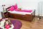 Children's bed / youth bed "Easy Premium Line" K1/2h incl. 2nd berth and 2 cover panels, 90 x 200 cm solid beech wood dark brown lacquered