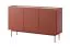 Cascob 02 chest of drawers with soft close system and 6 compartments, ceramic red / oak, 83 x 144 x 37 cm, simple handleless design, plenty of storage space