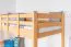 Bunk bed 90 x 200 cm "Easy Premium Line" K17/n, height 174 cm, solid beech wood natural lacquered, divisible, large distance between the beds