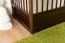 Simple crib / crib solid pine walnut 102, 60 x 120 cm, incl. slatted frame, incl. drawer, with three height-adjustable steps