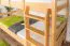 Bunk bed 90 x 190 cm for adults "Easy Premium Line" K17/n, solid beech wood natural lacquered, convertible