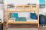 Bunk bed 90 x 200 cm "Easy Premium Line" K17/n, solid beech wood natural lacquered, convertible