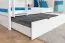 Bunk bed for adults "Easy Premium Line" K18/h incl. mattress base and 2 cover panels, headboard with holes, solid white beech wood - mattress base: 90 x 200 cm, divisible