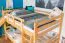 Large bunk bed with slide 140 x 200 cm, solid beech wood natural lacquered, convertible into two single beds, "Easy Premium Line" K32/n