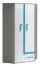 Children's room - Hinged door wardrobe / Wardrobe Oskar 02, Colour: Anthracite / White / Blue - 192 x 90 x 90 cm (H x W x D)