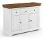 Gimone 15 chest of drawers in white / Tabacco, 92 x 131.5 x 41 cm, soft close system, Finnish pine, 3 wooden doors, 3 shelves, 3 drawers, 4 compartments